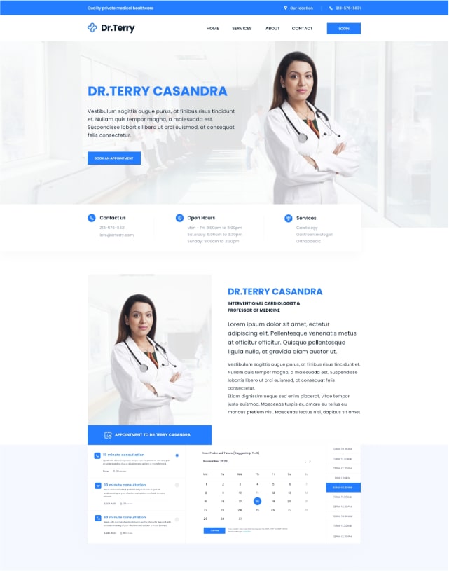 Doctor Landing page