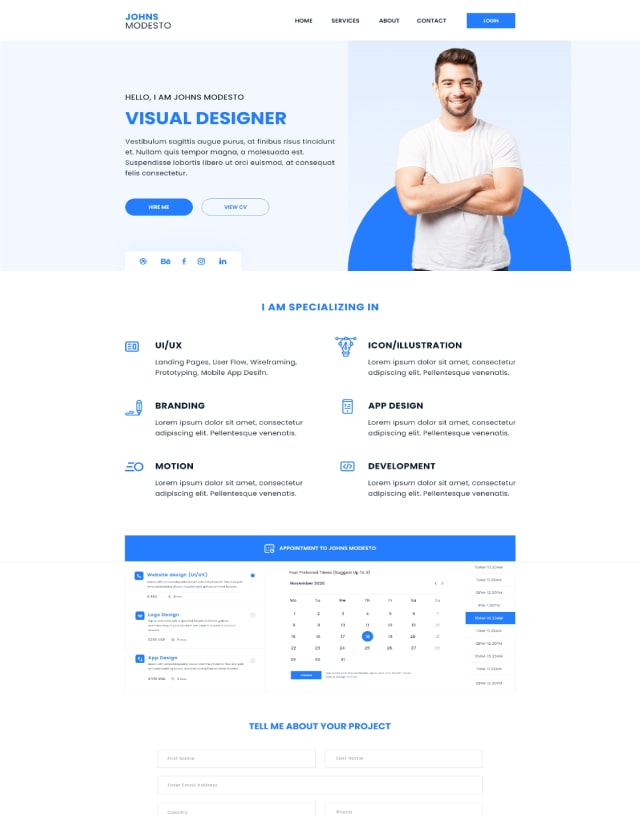 Freelancer Landing page