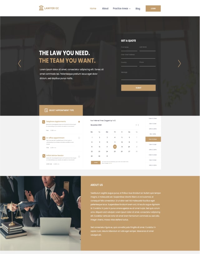 Lawyer/Law firm Landing page