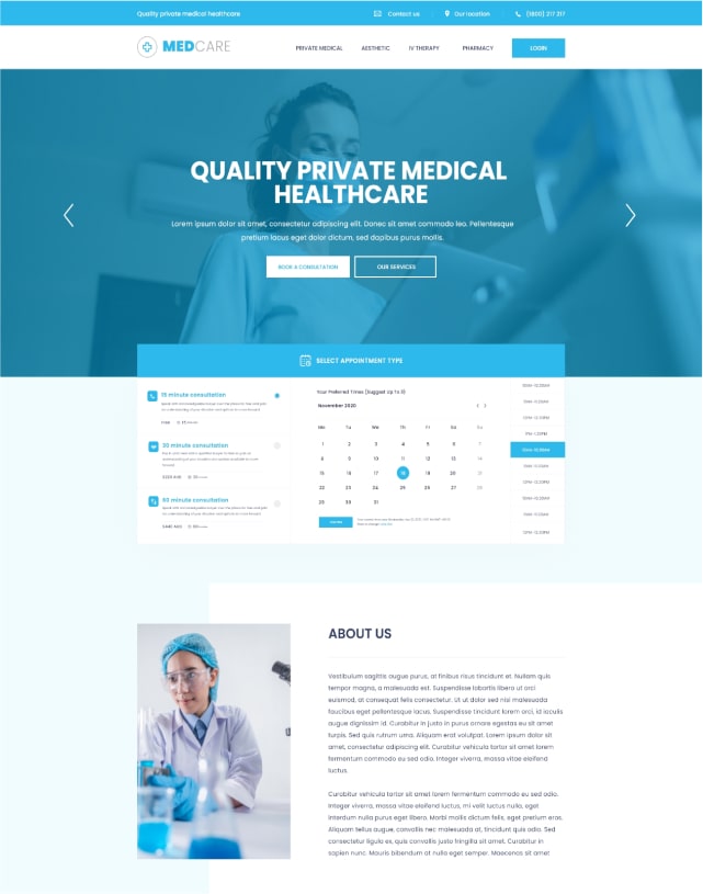 Medical Landing page